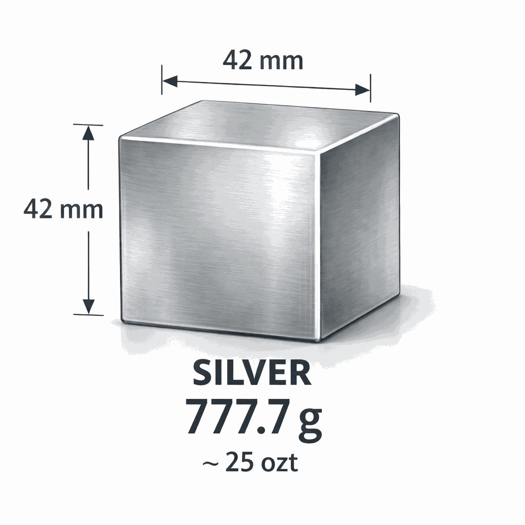 Solid silver cube